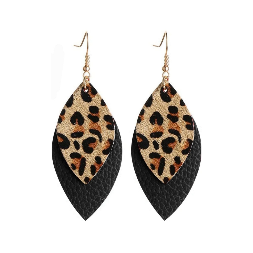 Double Layer Leopard Print Earrings